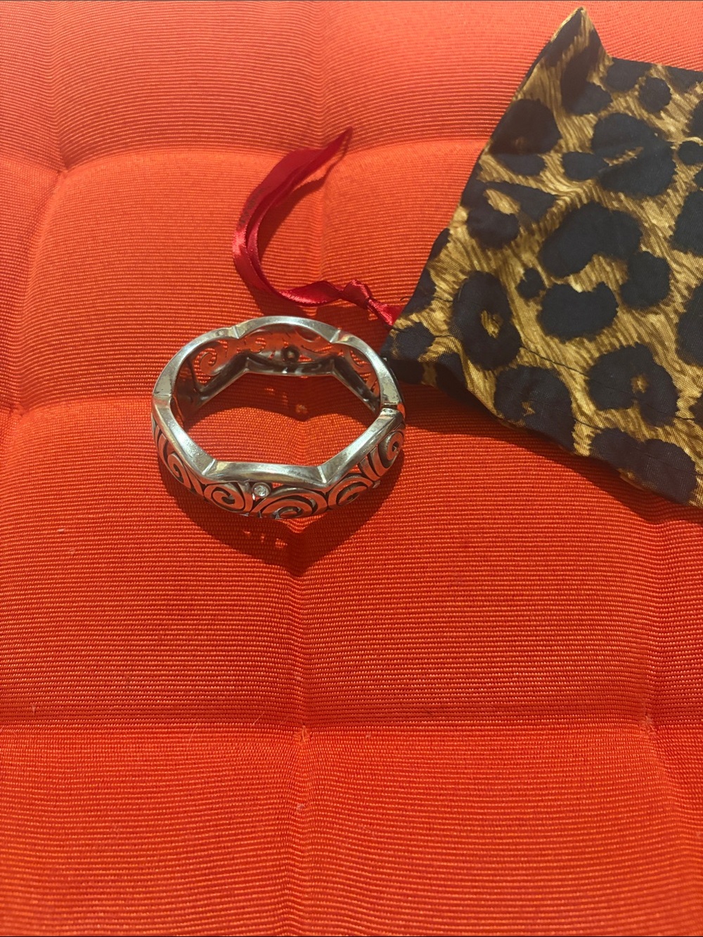 Brighton Silver Swirl Cutout magnetic Bangle Bracelet